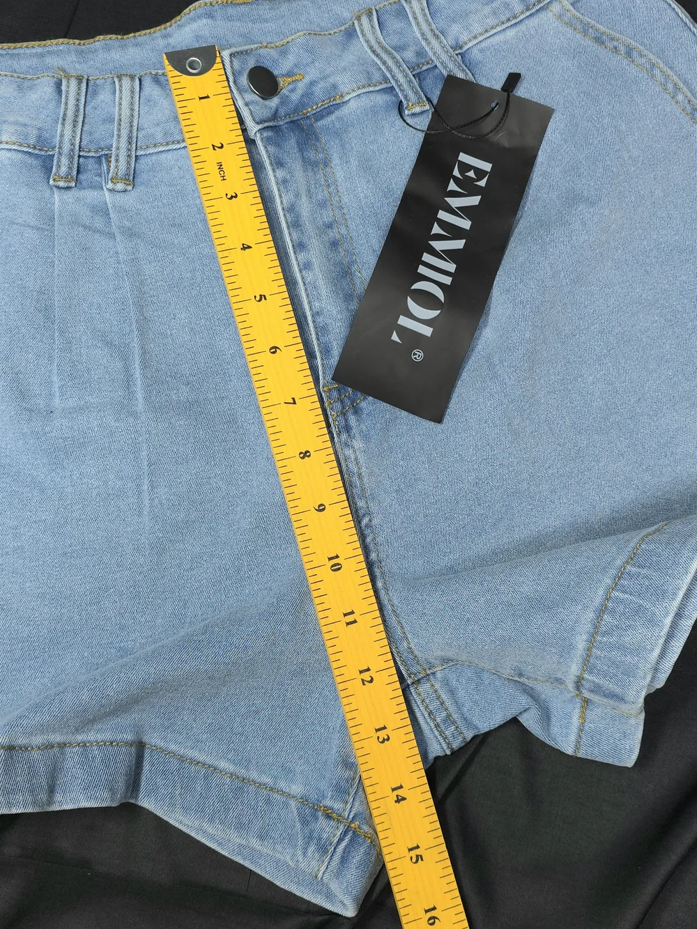 🔥VIRAL🔥 TIKTOK EMMIOL High-Waisted PLEATED DENIM SHORTS / NWT🏷 Sz 8 (Large)